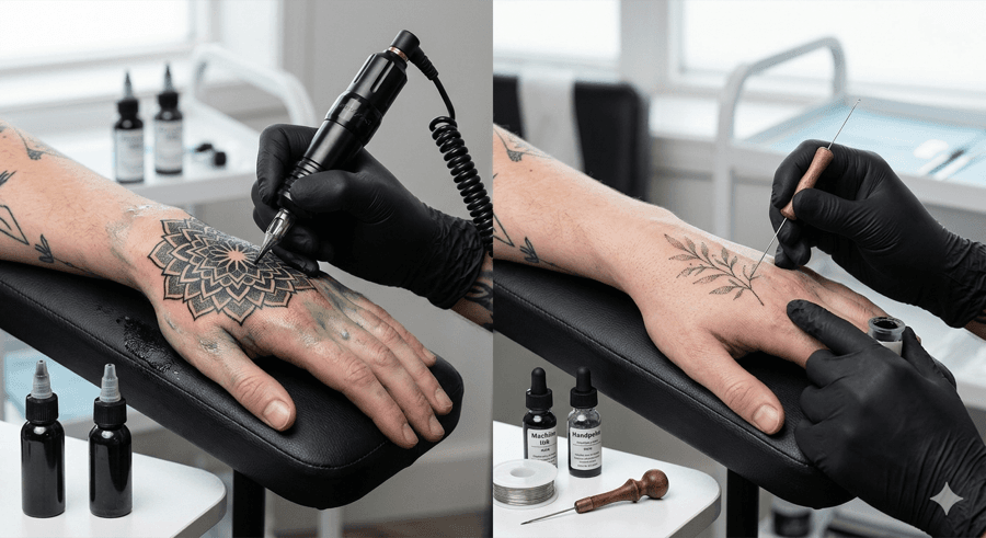 Handpoke vs Machine Tattoos: Differences in Pain, Longevity and Aesthetics