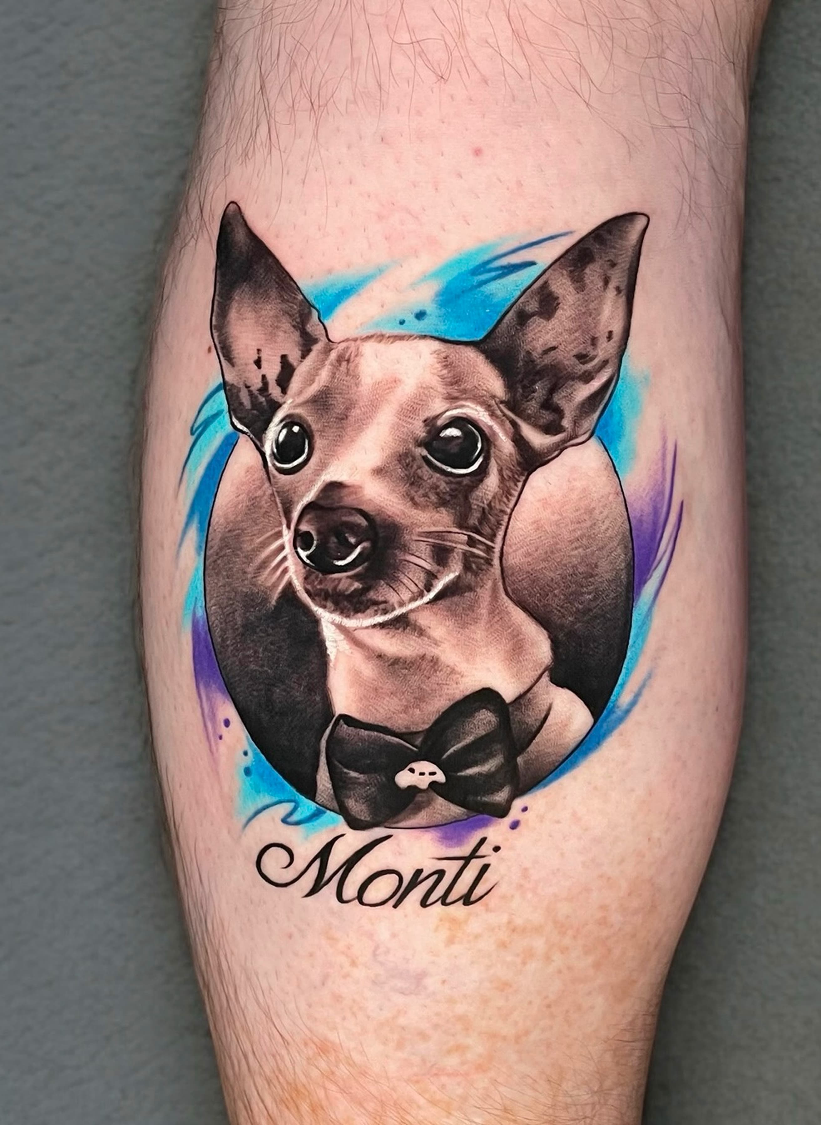 Pet leg tattoo
