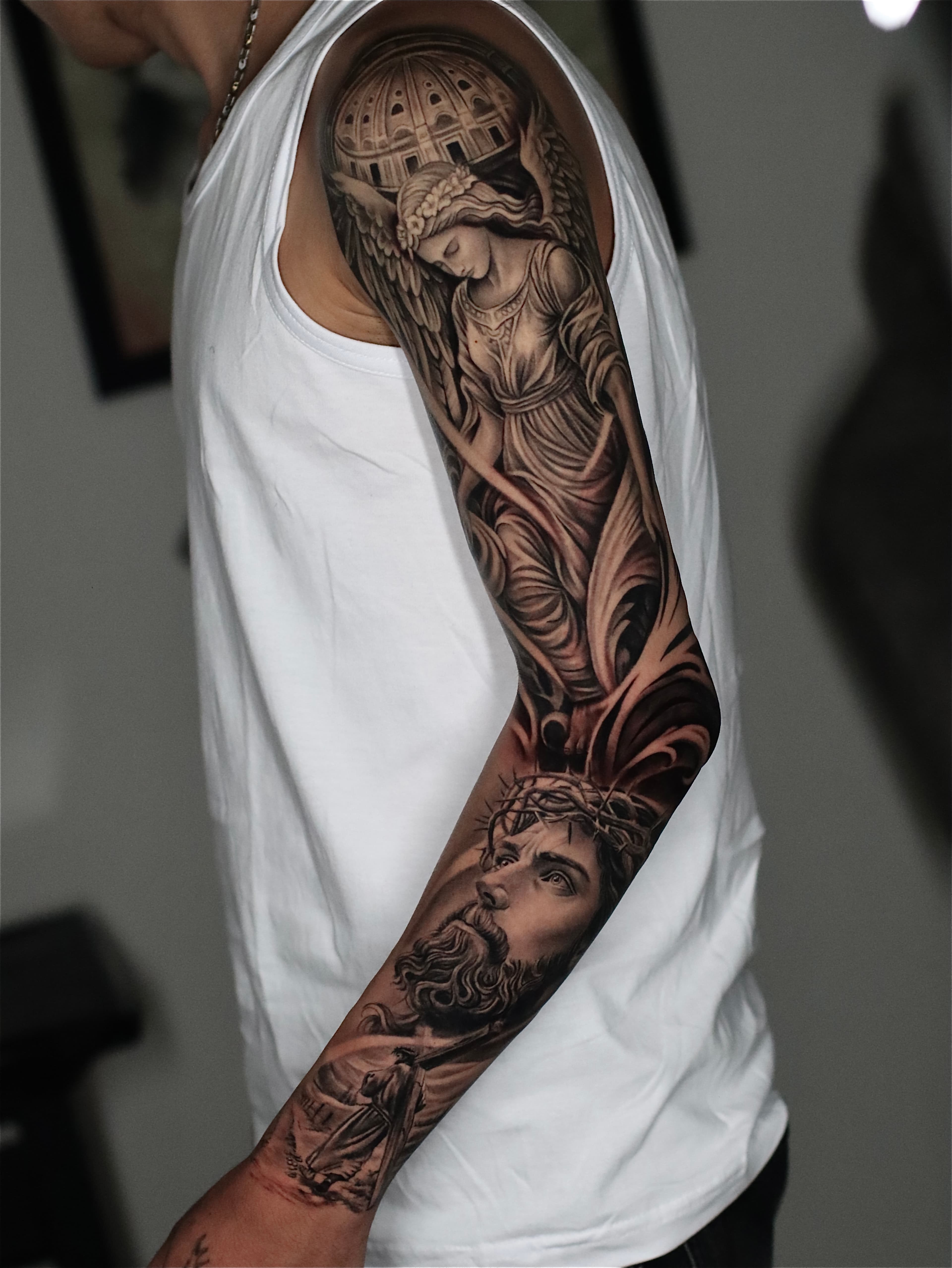 Realistic forearm tattoo for men