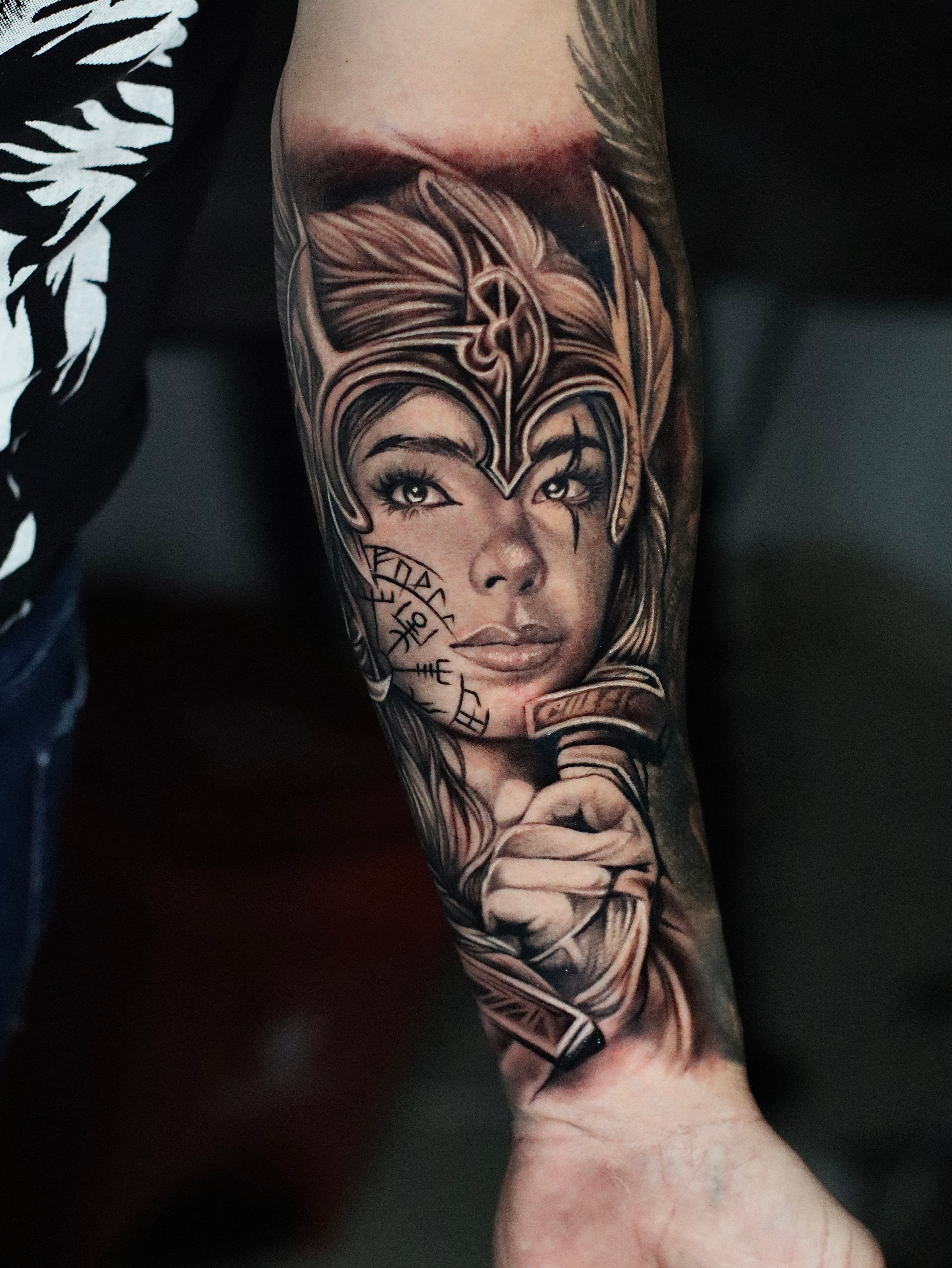 Dark mortality symbol black grey tattoo