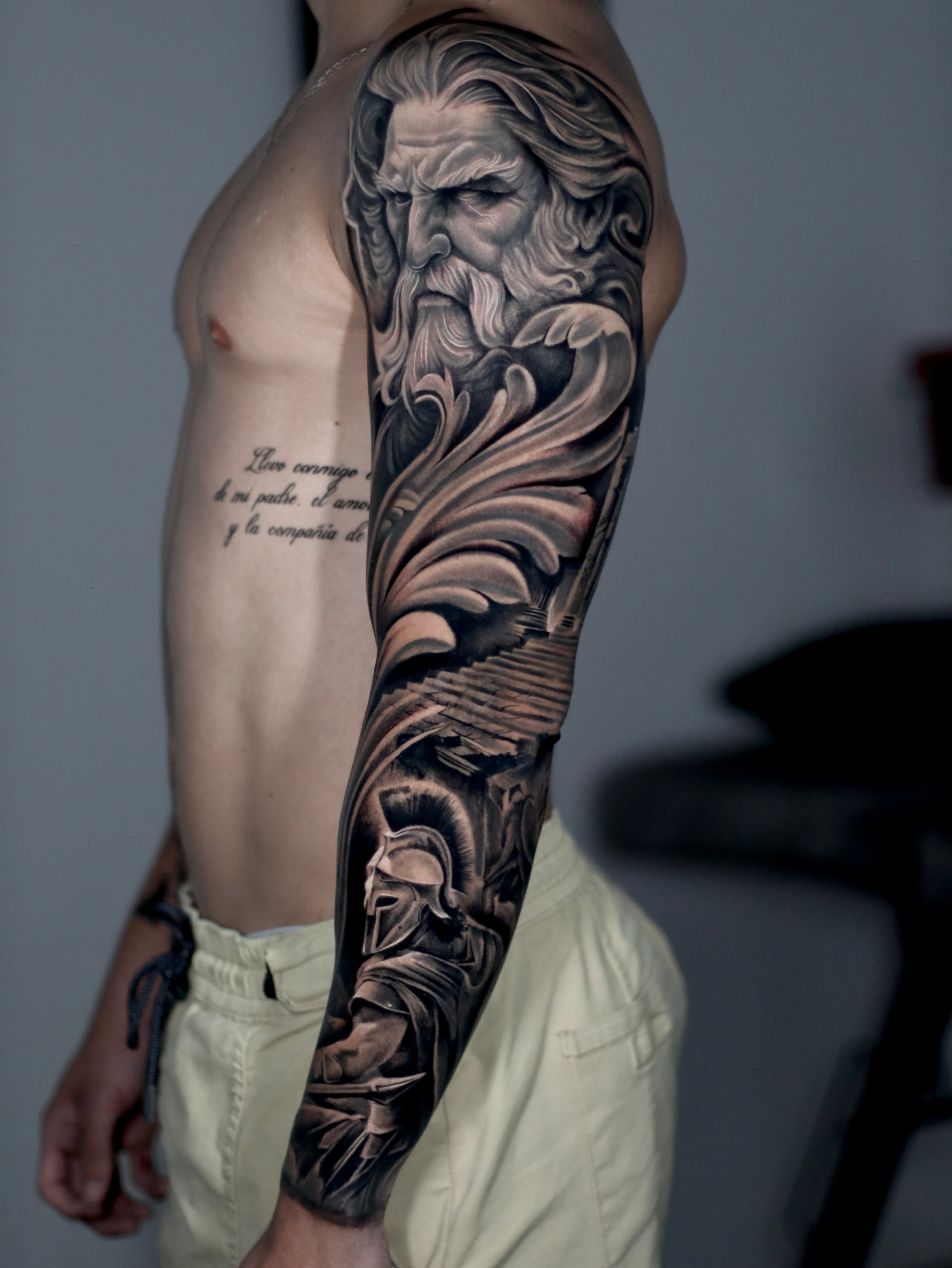 Zeus full arm tattoo