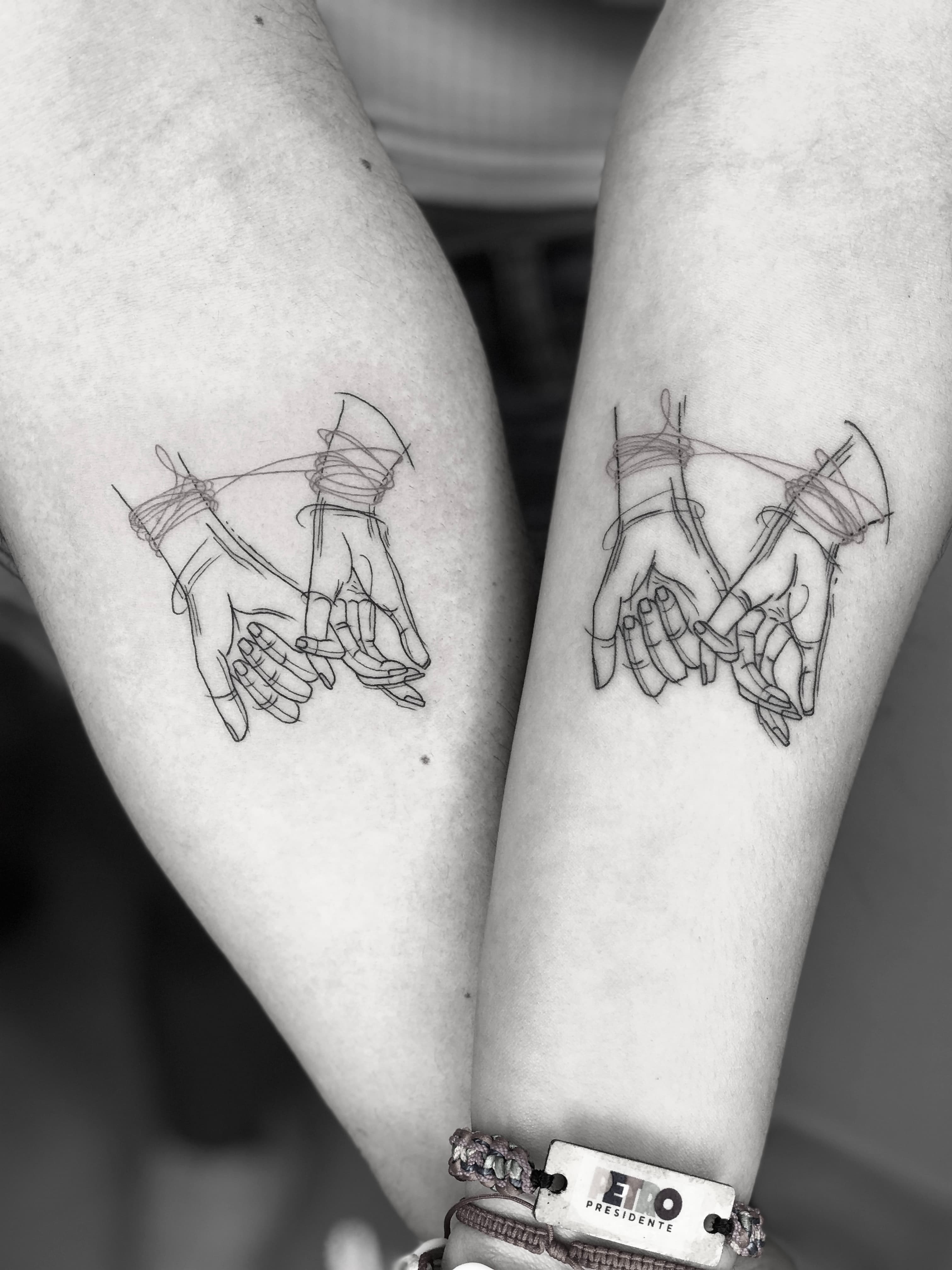 Couple forearm tattoos