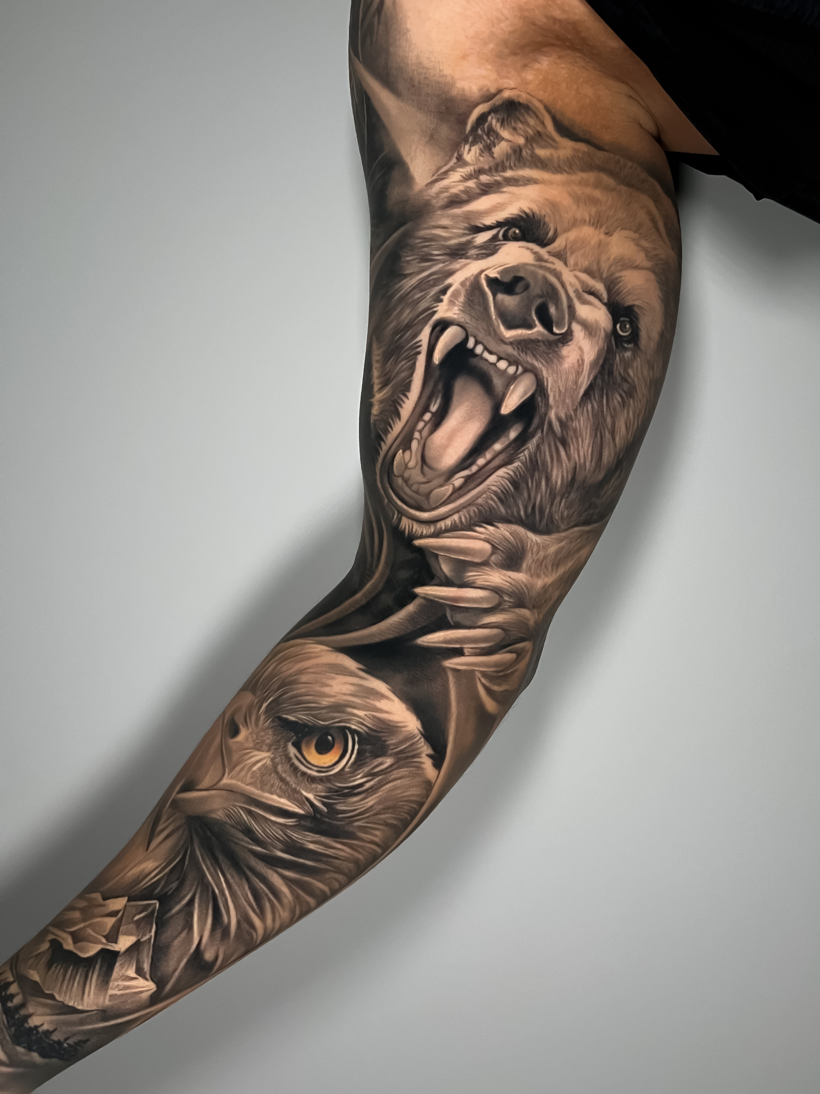 Full sleeve in progress