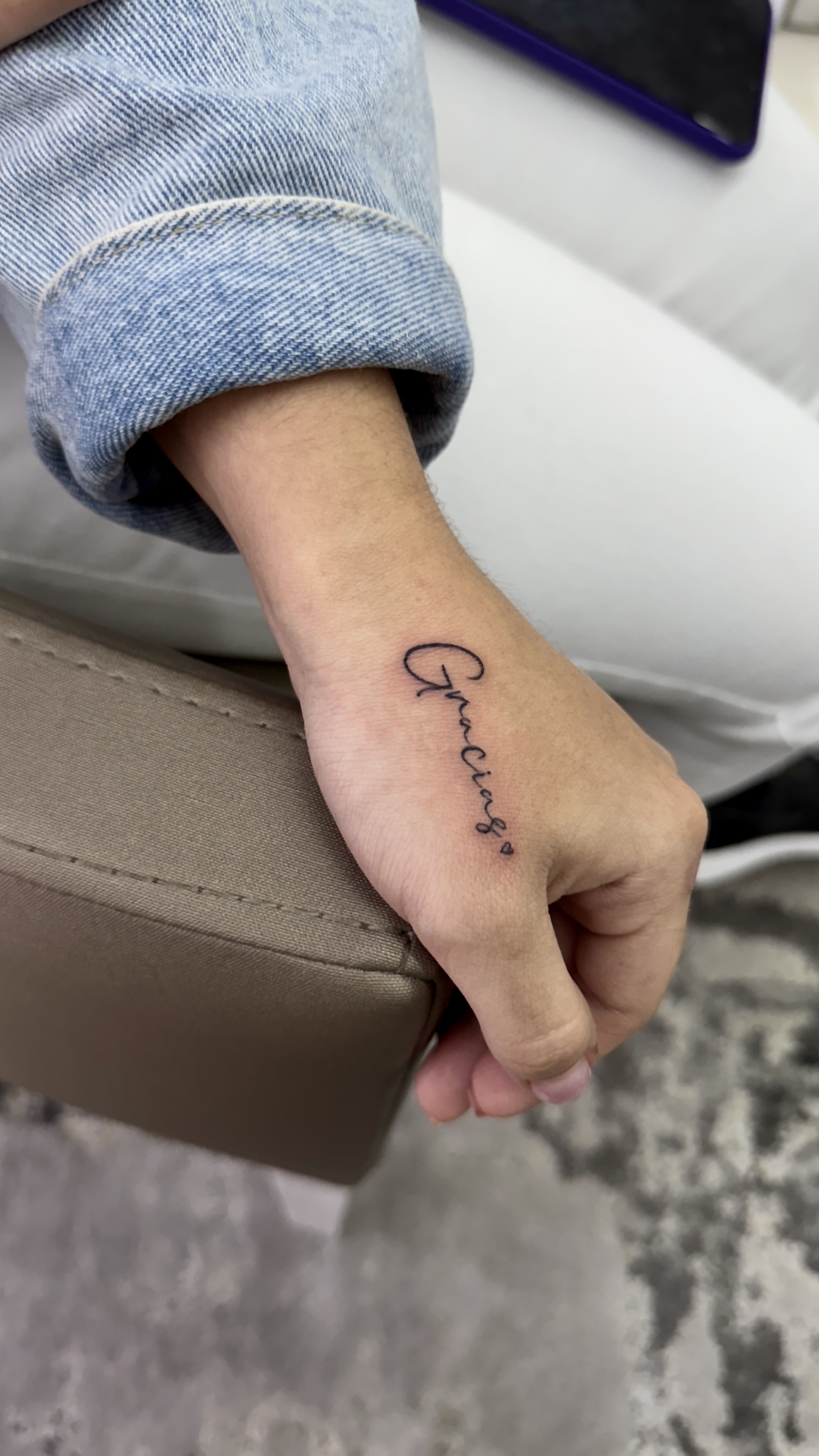 Hand lettering tattoo Cali Legassy