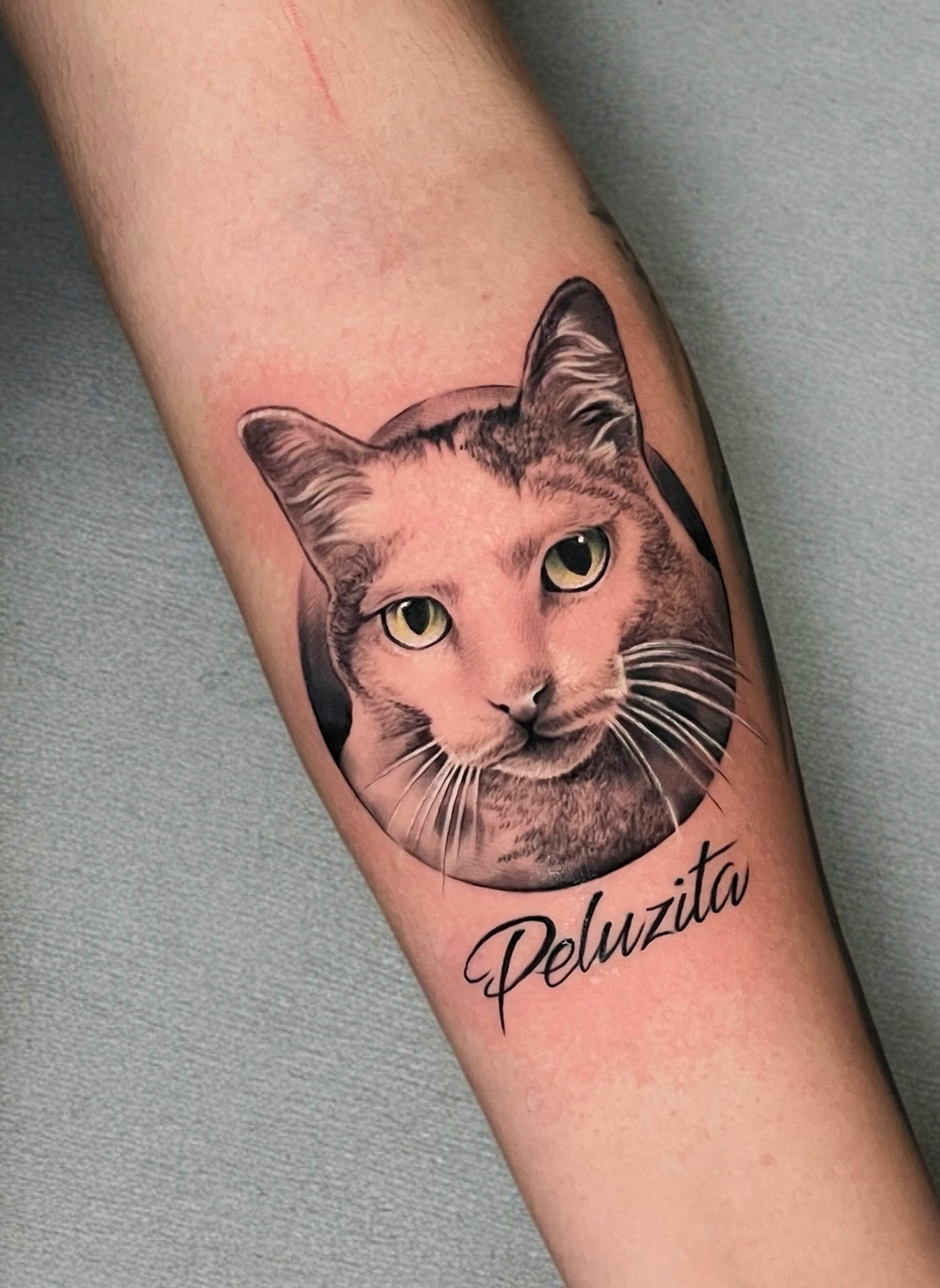 Tatuaje retrato black grey pelaje