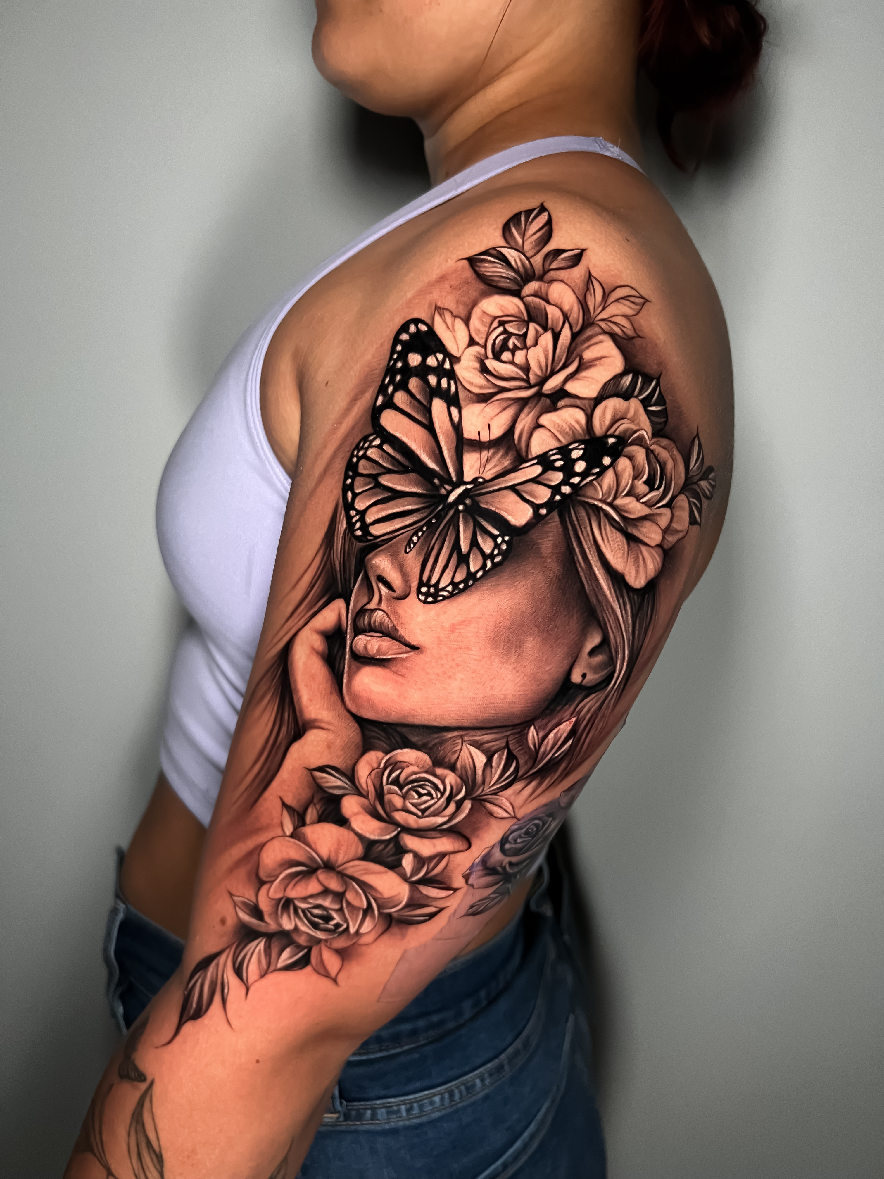 Tatuaje realismo retrato Colombia detalle